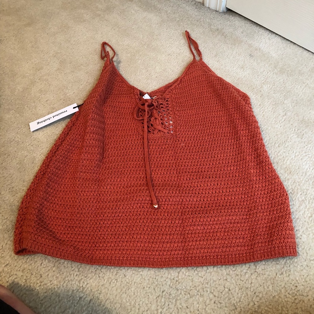 Orange knit tank